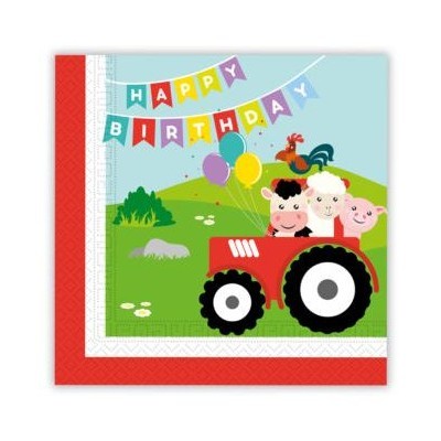 Ubrousky Happy Birthday Farma 8 ks Albi