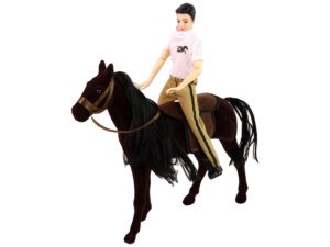 mamido Figurka jezdce s hnědým koněm